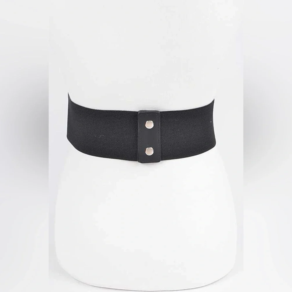 Black & Silver Vegan Leather Statement Belt
